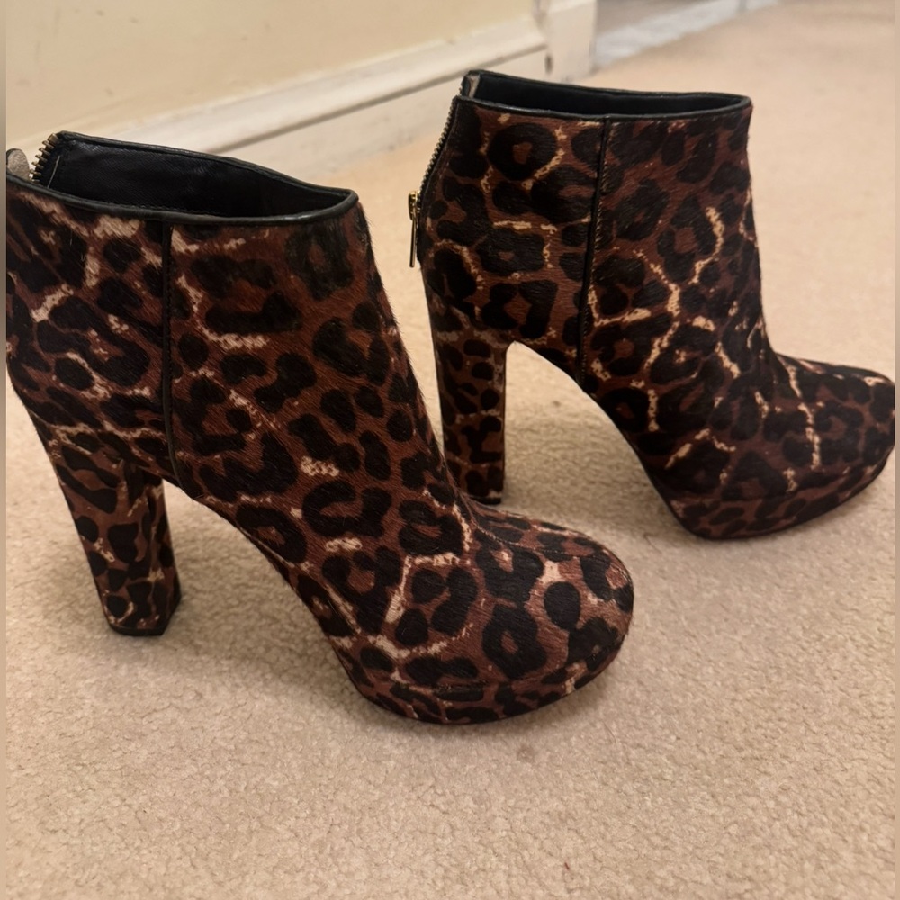 MK Leopard Print Ankle Boots
